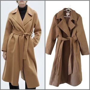 Stylish Tan Belted Trench Coat